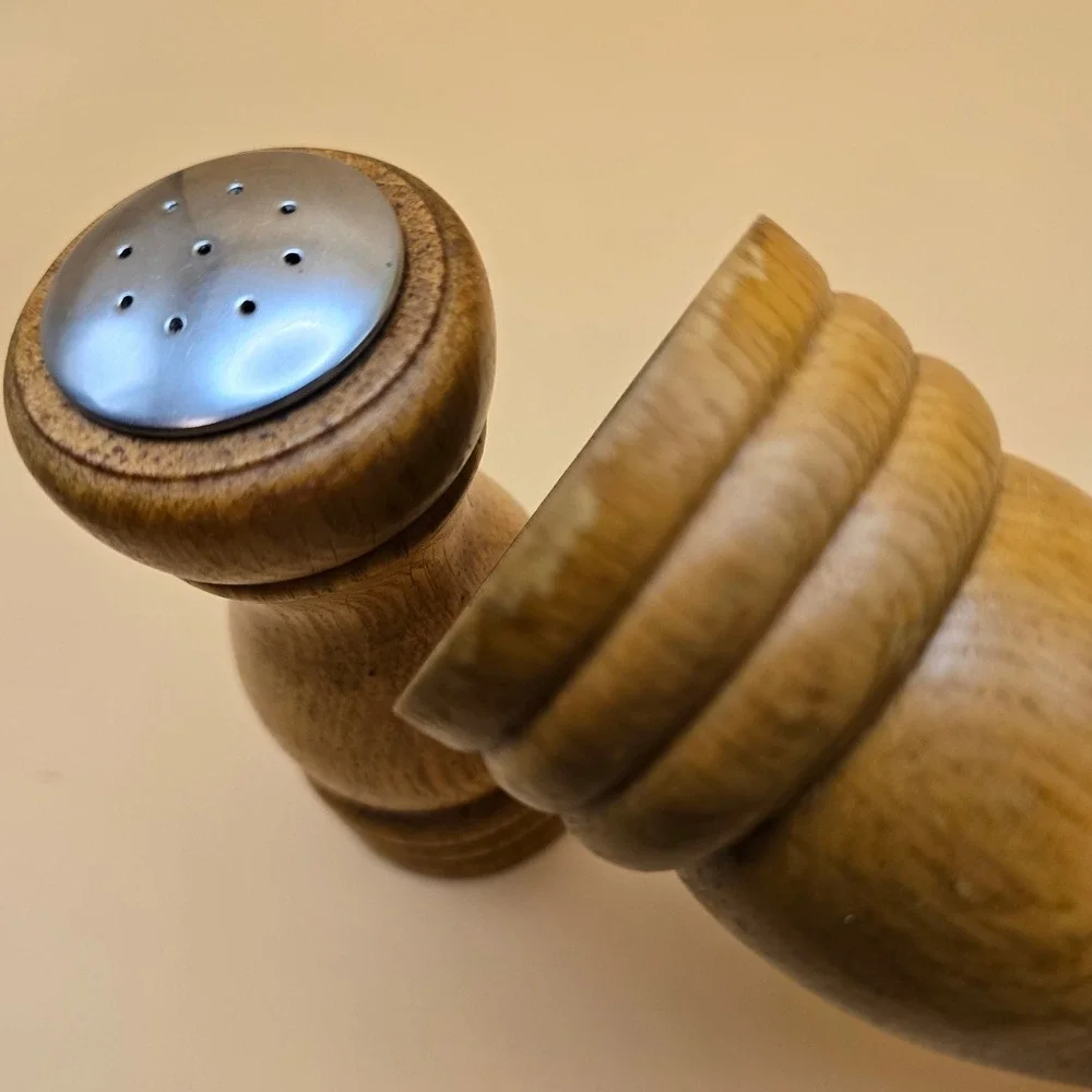 Olde Thompson Wood Salt Shaker and Pepper Mill Set with Hand Crank Made in USA